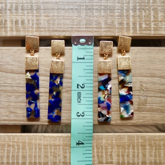 JASMINE- Colorful Art-inspired Geometric Earrings - Picture 5 of 6